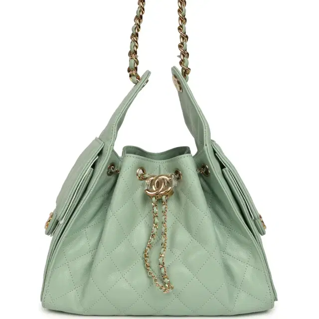Chanel Chanel Small 25 Hobo Bag Light Green Caviar Gold Hardware