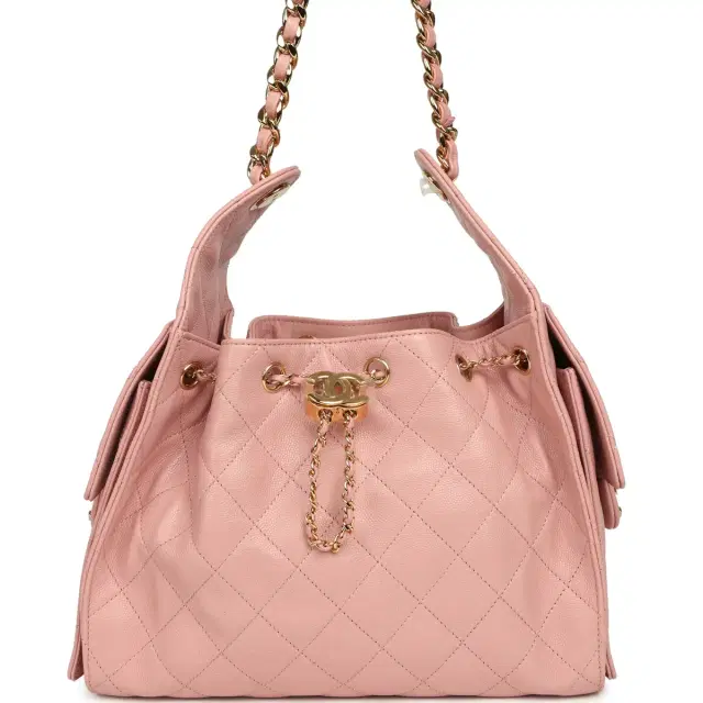 Chanel Chanel Small 25 Hobo Bag Light Pink Caviar Gold Hardware