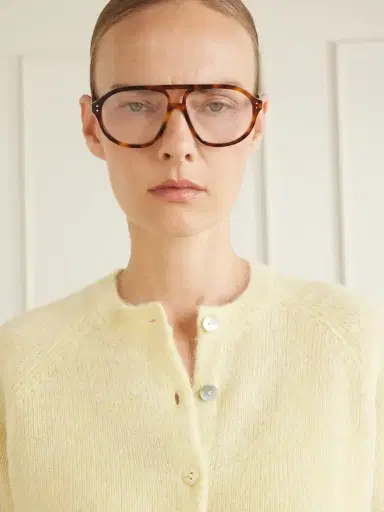 CELINE Eyewear Triomphe Aviator-frame Tortoiseshell Acetate Optical Glasses | Thumbnail 2
