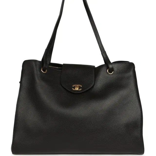 Chanel Chanel XXL "It Girl" Shopping Tote Black Grained Calfskin Gold Hardware