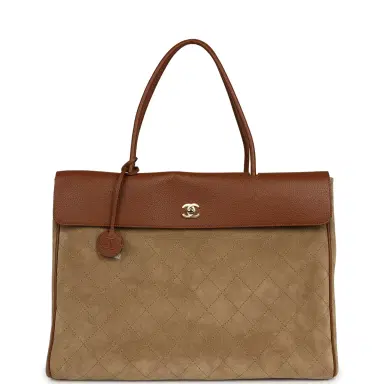 Chanel Chanel XXL "Urban Essential" Shopping Tote Dark Beige Suede, Camel Grained Calfskin Gold Hardware | Thumbnail 1