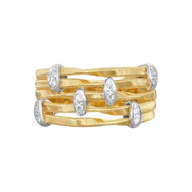 MARCO BICEGO Marco Bicego Marrakech Onde 18K Yellow & White Gold Diamond Ring Sz. 7 by The Solist | Thumbnail 1 MARCO BICEGO Marco Bicego Marrakech Onde 18K Yellow & White Gold Diamond Ring Sz. 7 by The Solist | Thumbnail 1