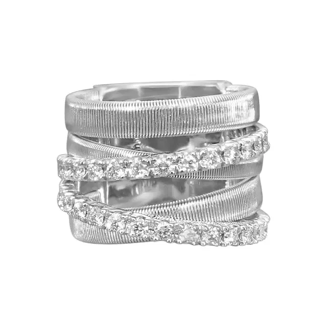 MARCO BICEGO Marco Bicego Masai 18K White Gold Diamond 5-Strand Band Ring Sz. 7 by The Solist