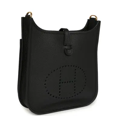 HERMÈS Hermes Evelyne 23 Black Clemence Gold Hardware | Thumbnail 2 HERMÈS Hermes Evelyne 23 Black Clemence Gold Hardware | Thumbnail 2