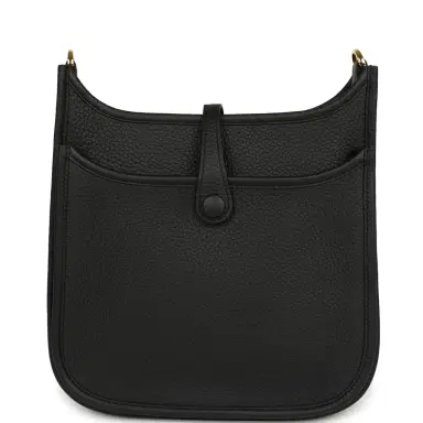 HERMÈS Hermes Evelyne 23 Black Clemence Gold Hardware | Thumbnail 4 HERMÈS Hermes Evelyne 23 Black Clemence Gold Hardware | Thumbnail 4