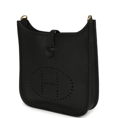 HERMÈS Hermes Evelyne 23 Black Clemence Gold Hardware | Thumbnail 5 HERMÈS Hermes Evelyne 23 Black Clemence Gold Hardware | Thumbnail 5