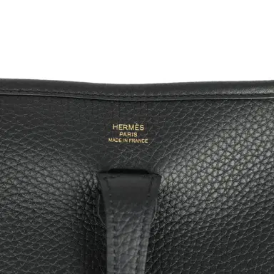 HERMÈS Hermes Evelyne 23 Black Clemence Gold Hardware | Thumbnail 7 HERMÈS Hermes Evelyne 23 Black Clemence Gold Hardware | Thumbnail 7