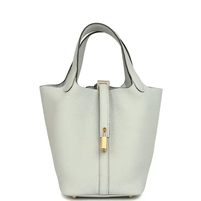 HERMÈS Hermes Picotin Lock 18 Bleu Pale Clemence Gold Hardware