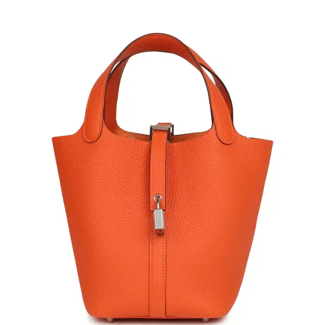 HERMÈS Hermes Picotin Lock 18 Tangerine Clemence Palladium Hardware