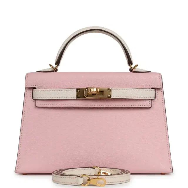 HERMÈS Hermes Special Order (HSS) Kelly Sellier 20 Rose Sakura, Nata Chevre Mysore Gold Hardware