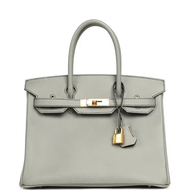 HERMÈS Pre-owned Hermes Special Order (HSS) Birkin 30 Gris Mouette Verso Epsom Gold Hardware