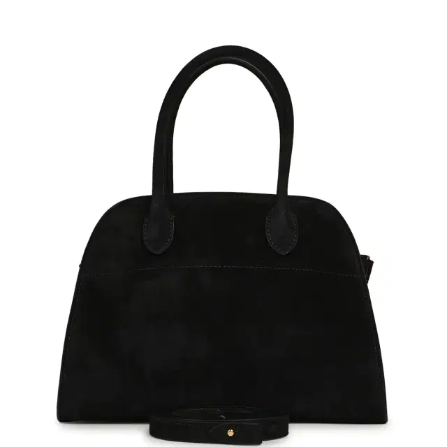 The Row The Row Soft Margaux 10 Bag Black Suede Gold Hardware