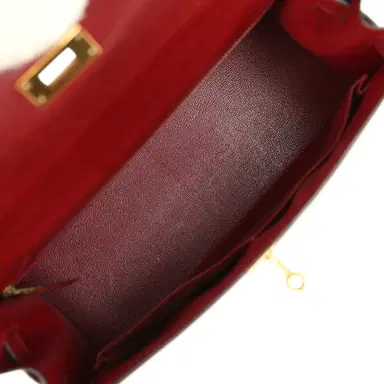 HERMÈS Vintage Hermes Kelly Sellier 32 Rouge H Courcheval Gold Hardware | Thumbnail 8 HERMÈS Vintage Hermes Kelly Sellier 32 Rouge H Courcheval Gold Hardware | Thumbnail 8