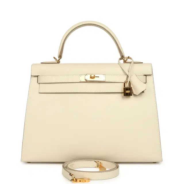 HERMÈS wait to list Hermes Kelly Sellier 32 Craie Epsom Gold Hardware