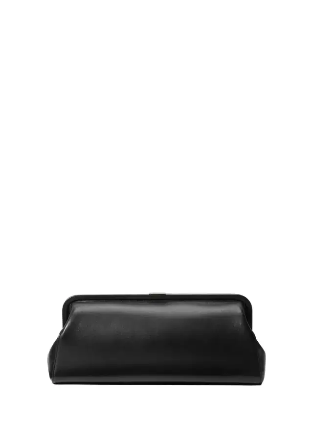 Michael Kors Collection Angelica Large Leather Frame Clutch