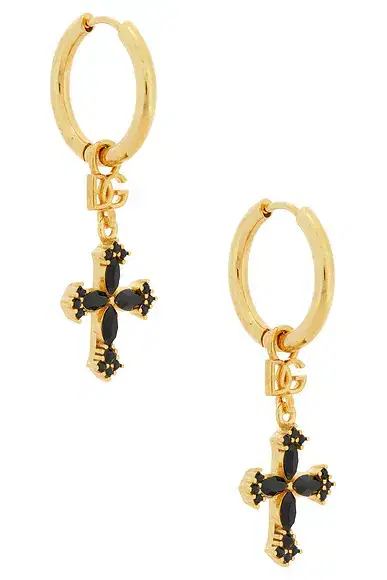 Dolce & Gabbana Hoop Cross Earrings