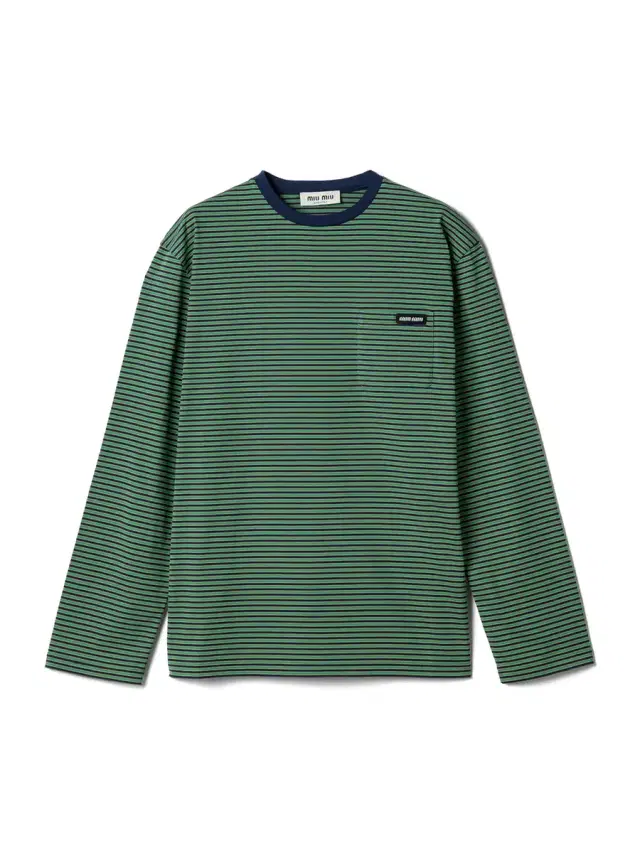 Miu Miu Striped Cotton Jersey T-Shirt