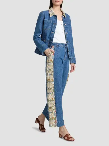 Cinq à Sept Women's Patchwork Zoe Jeans - Sapphire Multi | Thumbnail 2