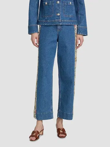 Cinq à Sept Women's Patchwork Zoe Jeans - Sapphire Multi | Thumbnail 3
