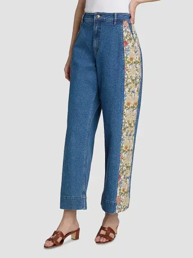 Cinq à Sept Women's Patchwork Zoe Jeans - Sapphire Multi | Thumbnail 4