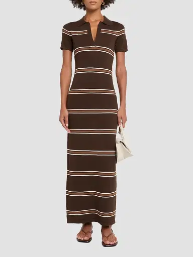 SEROYA Women's Sam Stripe Polo Maxi Dress | Thumbnail 2