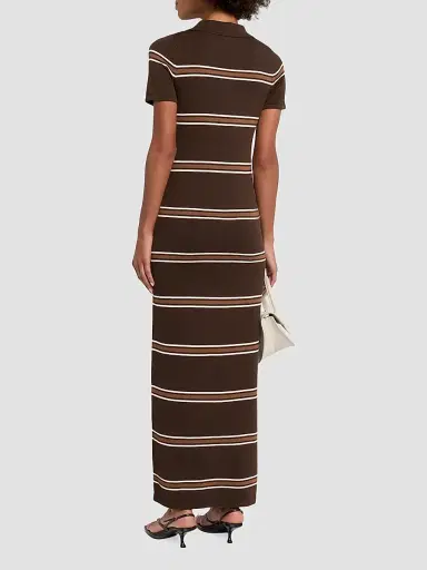 SEROYA Women's Sam Stripe Polo Maxi Dress | Thumbnail 3