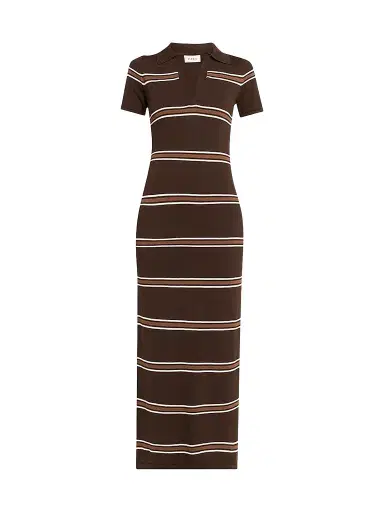 SEROYA Women's Sam Stripe Polo Maxi Dress | Thumbnail 1