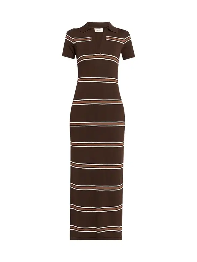 SEROYA Women's Sam Stripe Polo Maxi Dress
