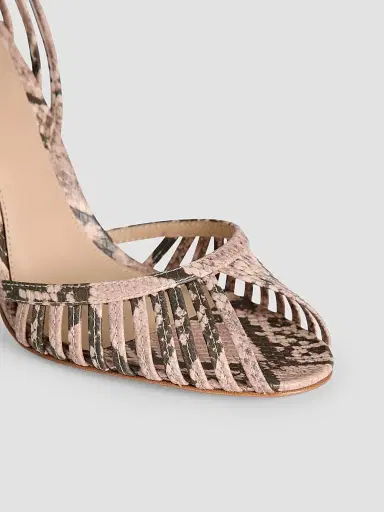 Retrofête Women's Analu Python-Embossed Leather Heel Sandals | Thumbnail 4 Retrofête Women's Analu Python-Embossed Leather Heel Sandals | Thumbnail 4