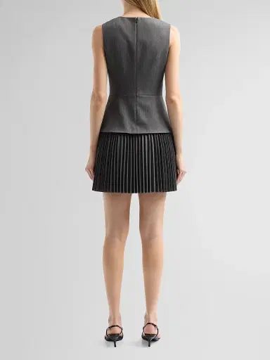Milly Women's Haddy Two-Tone Layred Mini Dress - Grey | Thumbnail 3