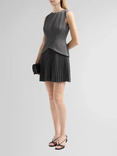 Milly Women's Haddy Two-Tone Layred Mini Dress - Grey | Thumbnail 4