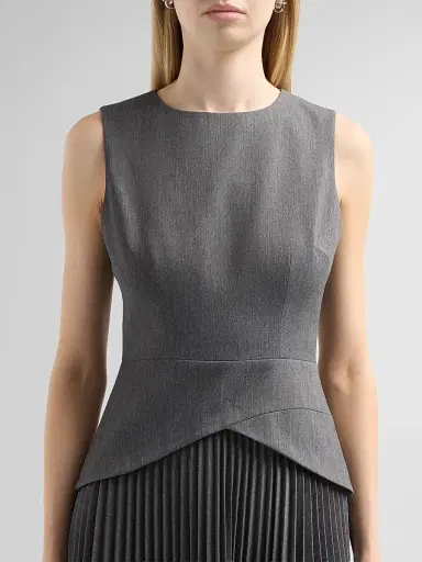 Milly Women's Haddy Two-Tone Layred Mini Dress - Grey | Thumbnail 5