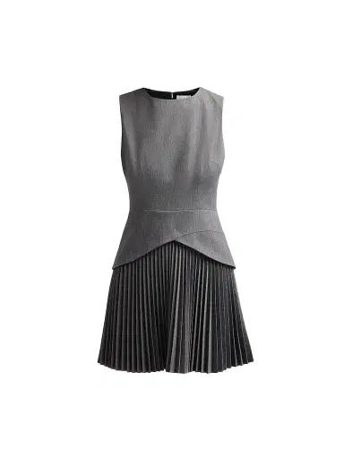Milly Women's Haddy Two-Tone Layred Mini Dress - Grey | Thumbnail 1