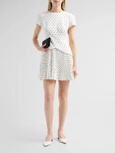 Milly Women's Haddy Polka Dot Layered Mini Dress - Black White | Thumbnail 2 Milly Women's Haddy Polka Dot Layered Mini Dress - Black White | Thumbnail 2