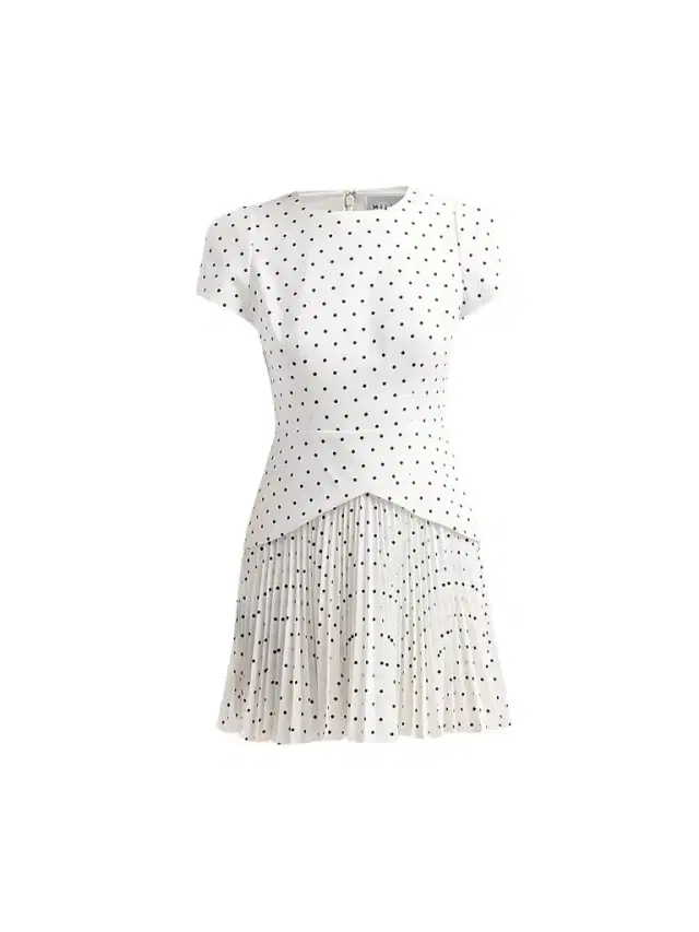 Milly Women's Haddy Polka Dot Layered Mini Dress - Black White
