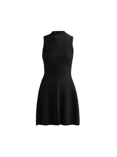 Milly Women's Riley Diamond-Knit Mini Dress - Black | Thumbnail 1