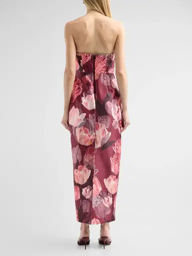 Milly Women's Orion Tulip Brocade Dress - Red Multi | Thumbnail 3
