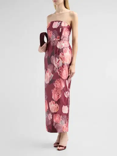 Milly Women's Orion Tulip Brocade Dress - Red Multi | Thumbnail 4