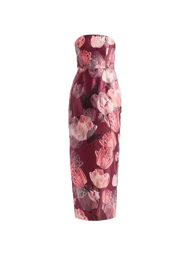 Milly Women's Orion Tulip Brocade Dress - Red Multi | Thumbnail 1