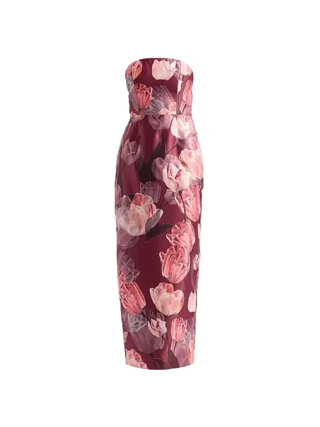 Milly Women's Orion Tulip Brocade Dress - Red Multi
