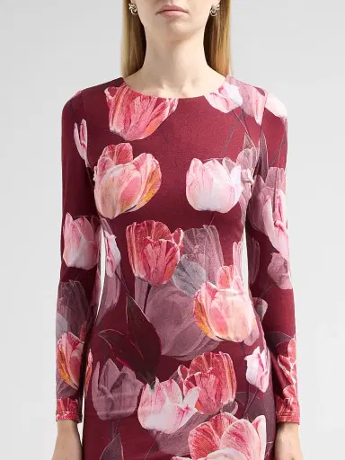 Milly Women's Abbygail Floral Midi Dress - Red Multi | Thumbnail 5