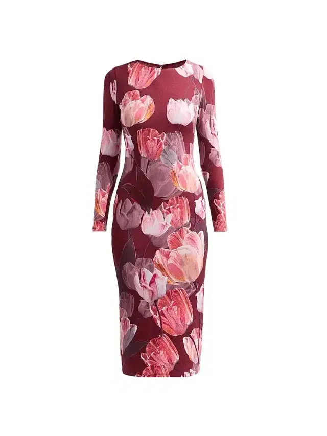 Milly Women's Abbygail Floral Midi Dress - Red Multi