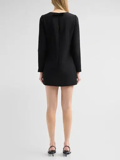 Milly Women's Audrey Crêpe Mini Dress - Black | Thumbnail 3