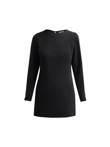 Milly Women's Audrey Crêpe Mini Dress - Black | Thumbnail 1