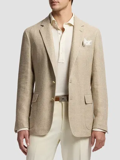 Ralph Lauren Purple Label Men's Herringbone Linen-Blend Sport Coat | Thumbnail 4 Ralph Lauren Purple Label Men's Herringbone Linen-Blend Sport Coat | Thumbnail 4
