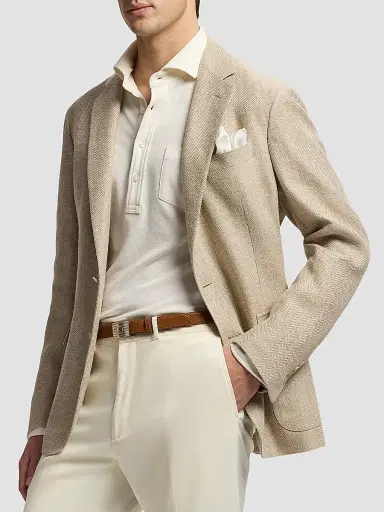 Ralph Lauren Purple Label Men's Herringbone Linen-Blend Sport Coat | Thumbnail 6 Ralph Lauren Purple Label Men's Herringbone Linen-Blend Sport Coat | Thumbnail 6