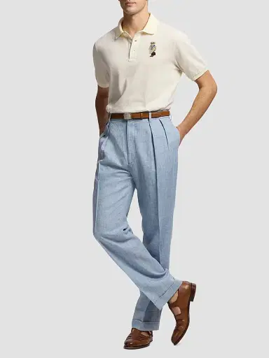 Ralph Lauren Purple Label Men's Polo Bear Cotton-Cashmere Short-Sleeve Polo Shirt - Classic Cream | Thumbnail 2