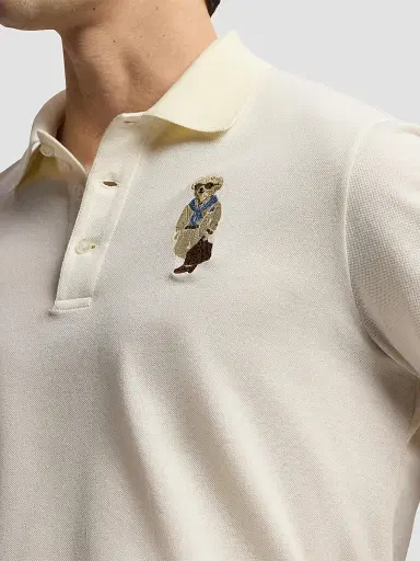 Ralph Lauren Purple Label Men's Polo Bear Cotton-Cashmere Short-Sleeve Polo Shirt - Classic Cream | Thumbnail 5