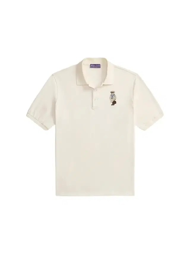 Ralph Lauren Purple Label Men's Polo Bear Cotton-Cashmere Short-Sleeve Polo Shirt - Classic Cream