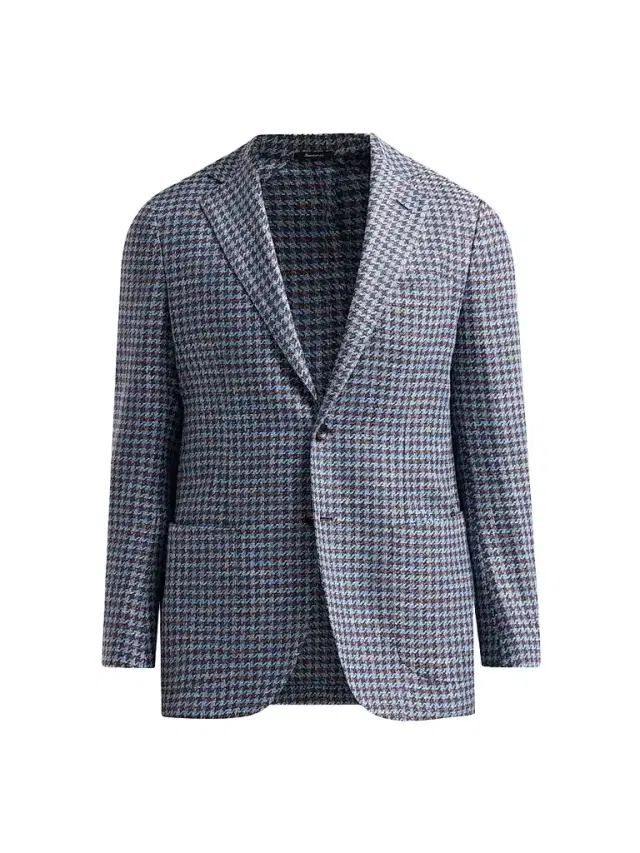 Sartorio Napoli Men's Houndstooth Wool-Blend Sport Coat - Blue